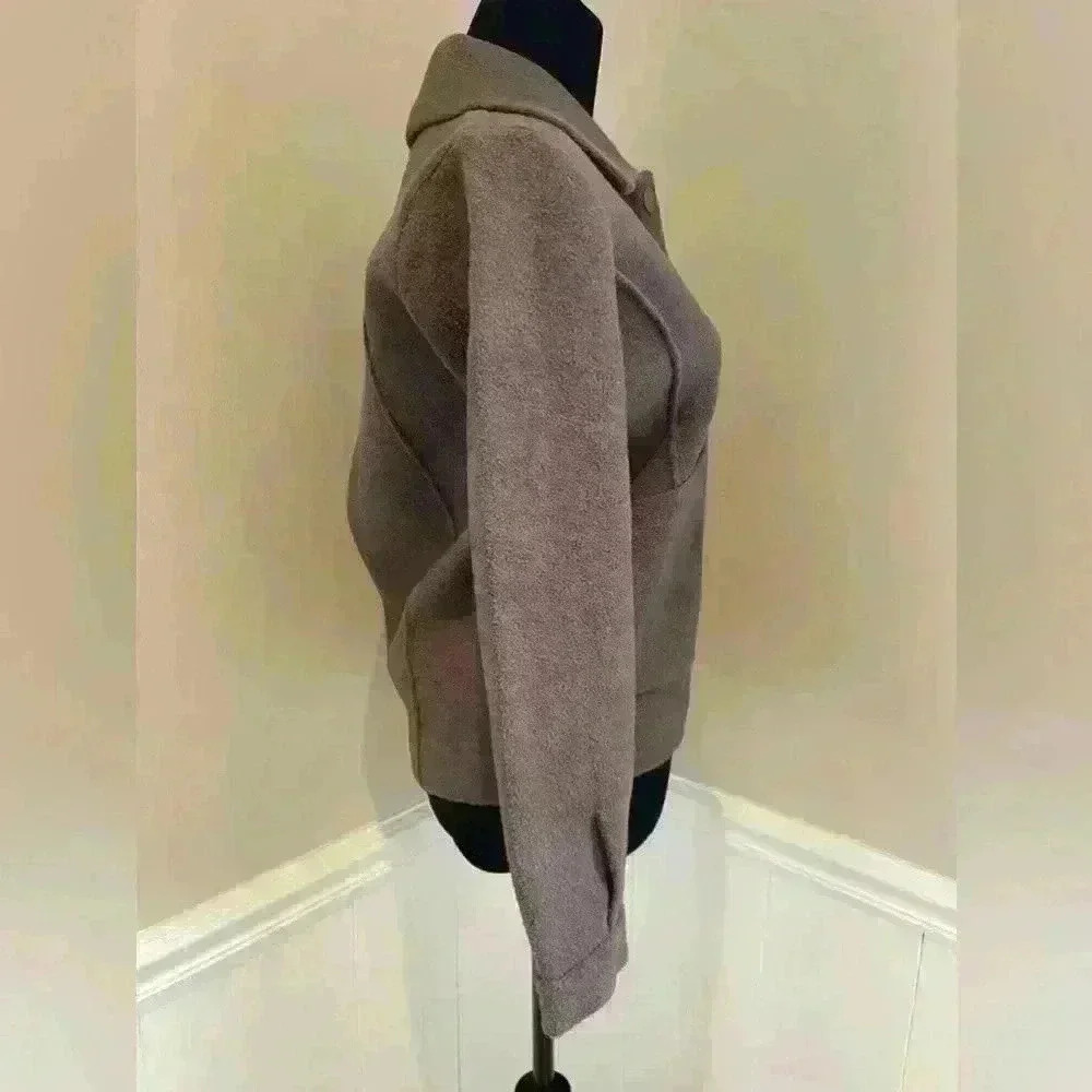 NWT | Women’s Magaschoni Textured Shirt Jacket | Size XS Truffle - Picture 5 of 10